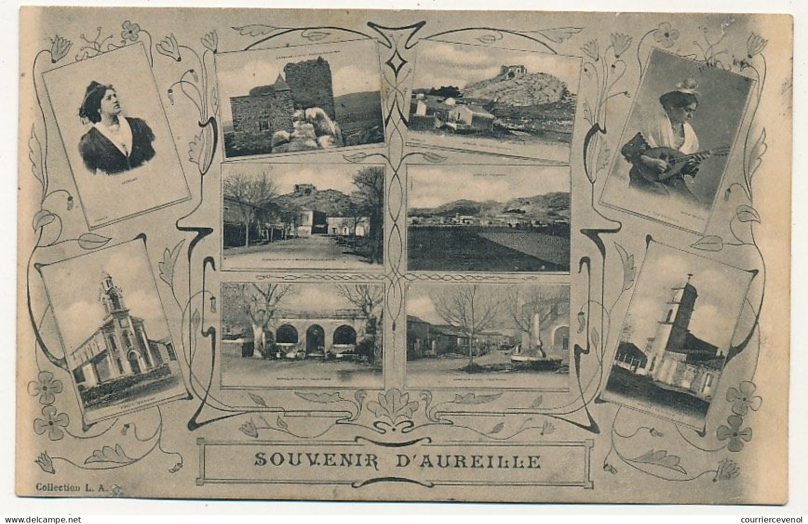 CPA - AUREILLE (B Du R) - Souvenir D'Aureille - 10 Petites Vues Dont Costumes Arlésiens - Allauch