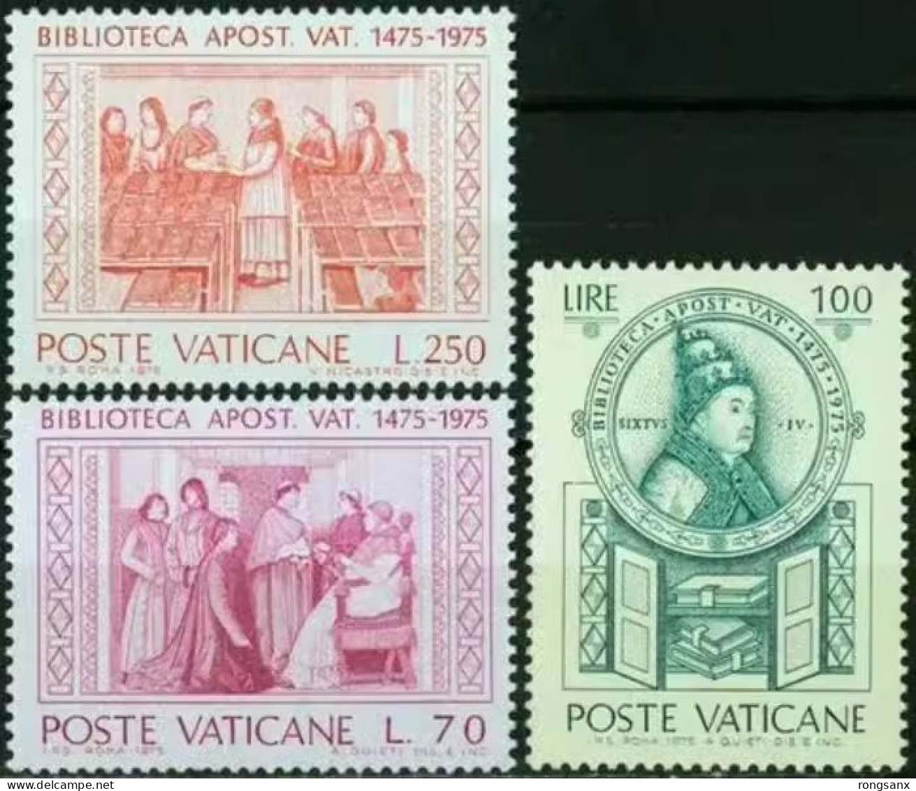 1975 VATICAN  Library STAMP 3v - Unused Stamps