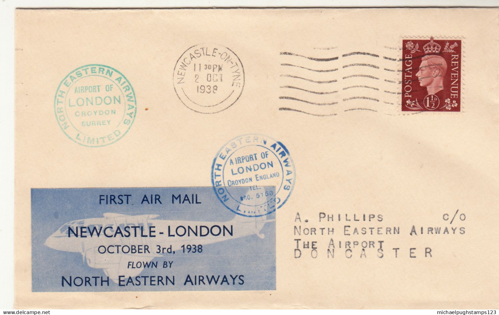 G.B. / Internal Airmails / North Eastern Airlines - Unclassified