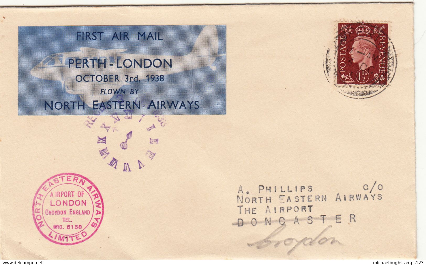 G.B. / Internal Airmails / North Eastern Airlines - Unclassified