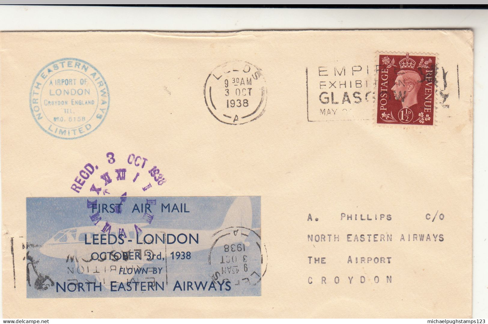 G.B. / Internal Airmails / North Eastern Airlines - Unclassified