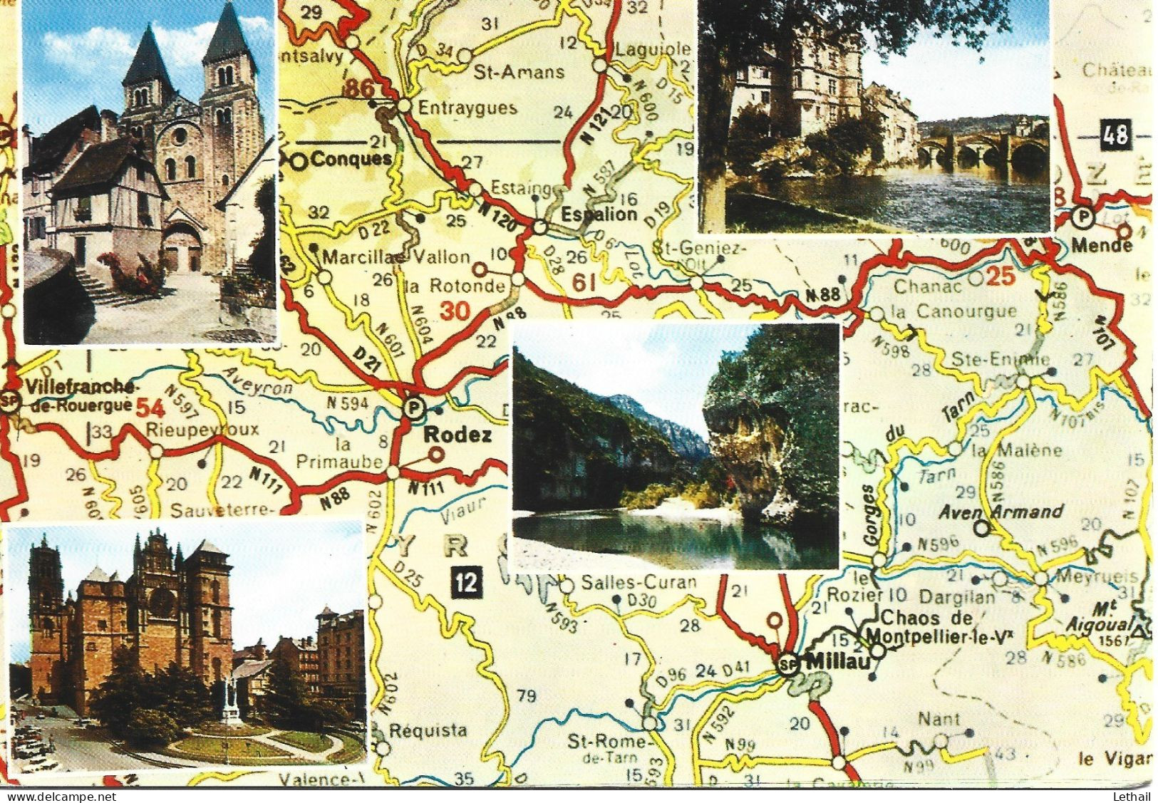 Ref ( 19138  )  Le Rouergue Et Le Circuit Des Gorges Du Tarn - Carte Geografiche