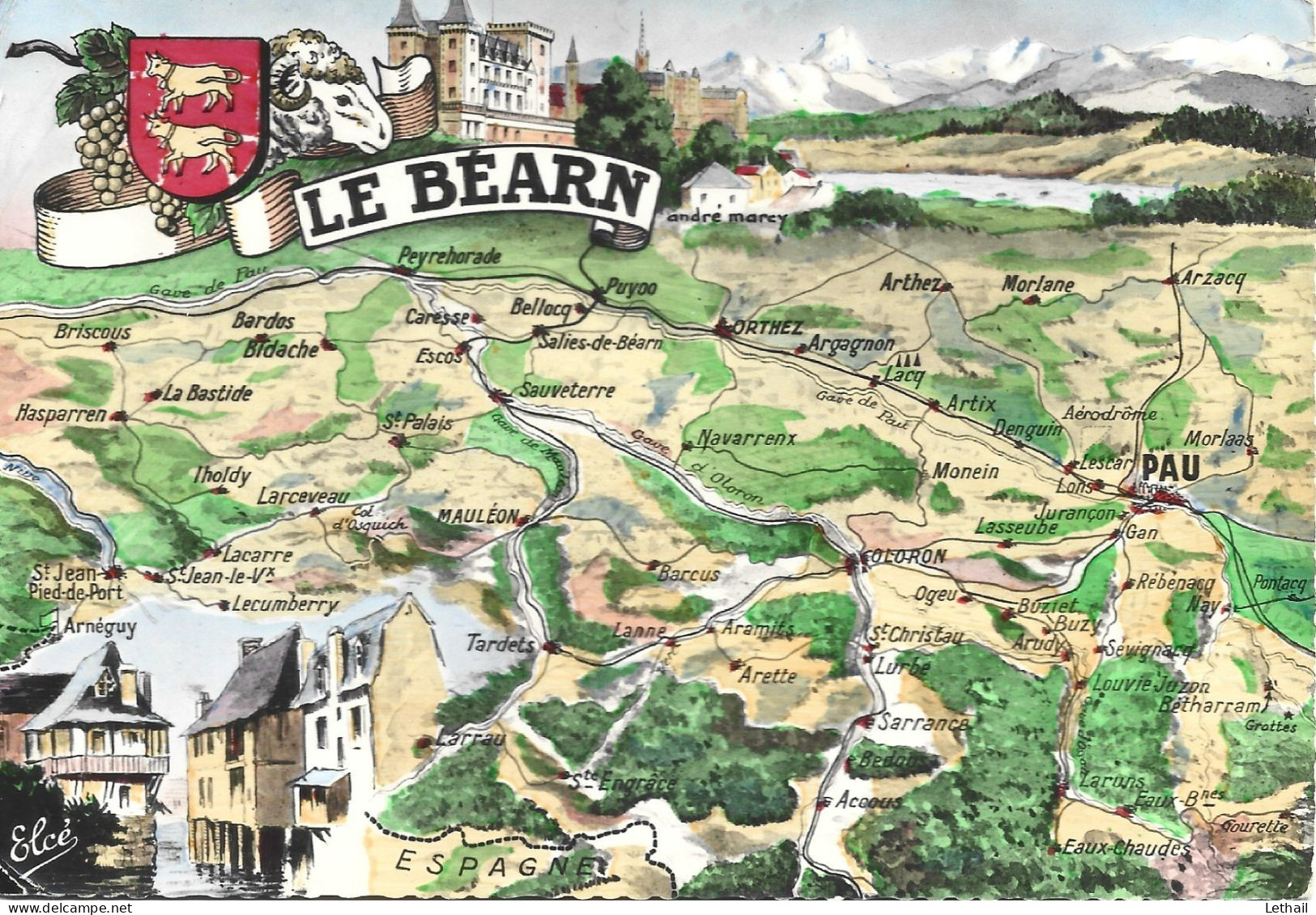 Ref ( 19139  )  Le Béarn - Carte Geografiche