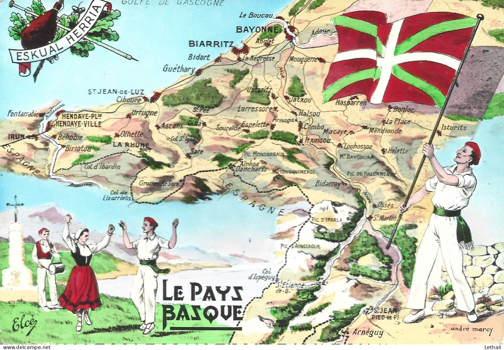 Ref ( 19140  )  Le Pays Basque - Carte Geografiche
