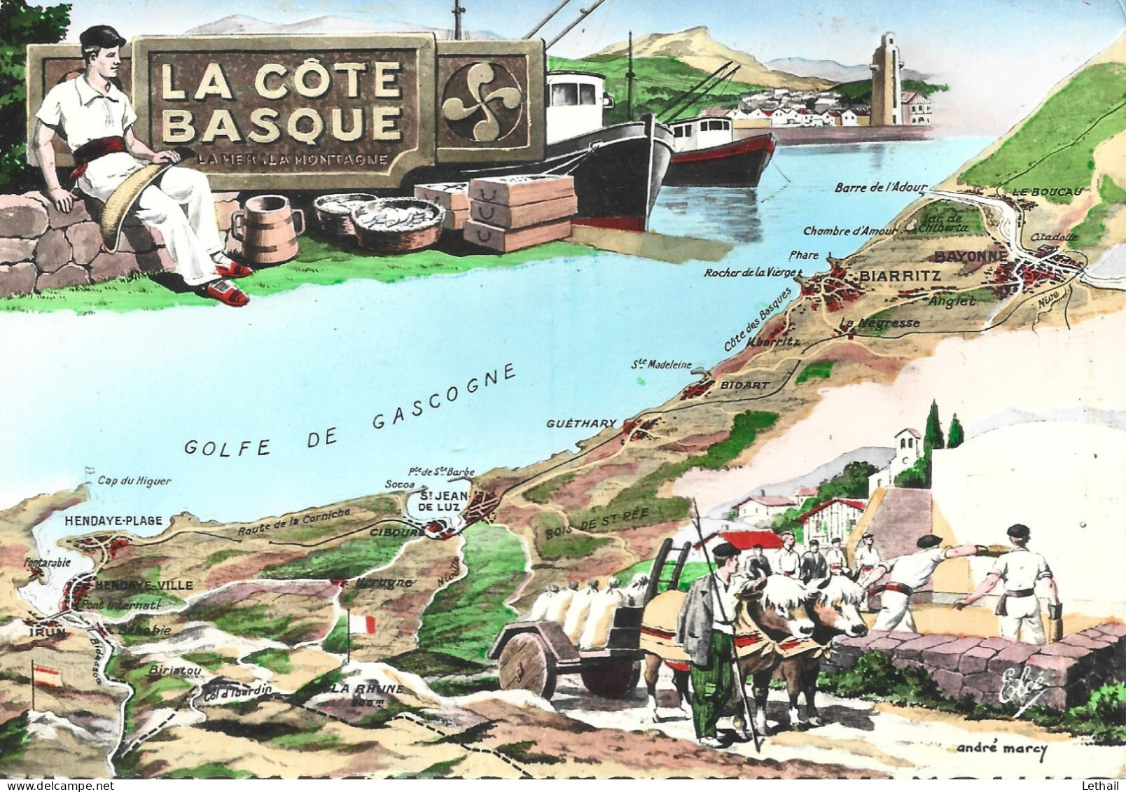 Ref ( 19141  )  La Cote Basque - Carte Geografiche