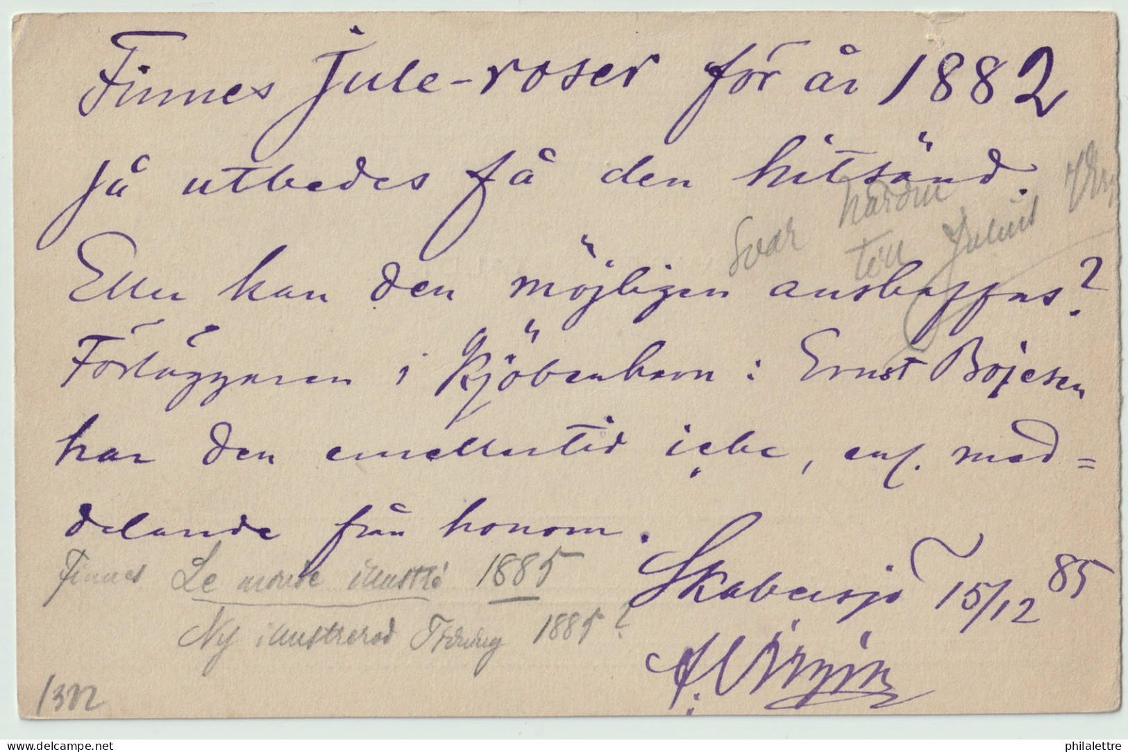 SUÈDE / SWEDEN - 1885 - "SKABERSJÖ" CDS On 5ö Postal Card Mi.P9F Addressed To Lund - Storia Postale