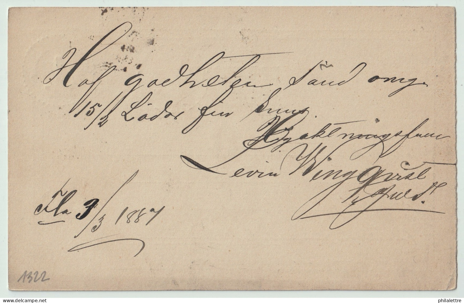 SUÈDE / SWEDEN - 1887 - "FRITSLA" CDS On 5ö Postal Card Mi.P9F Addressed To Warberg - Storia Postale