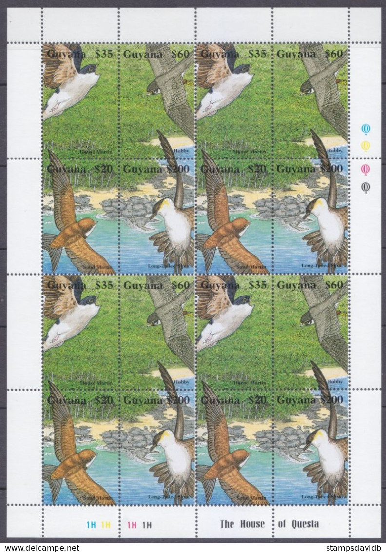 1995 Guyana 5311-5314ZB Birds 19,00 € - Palmípedos Marinos