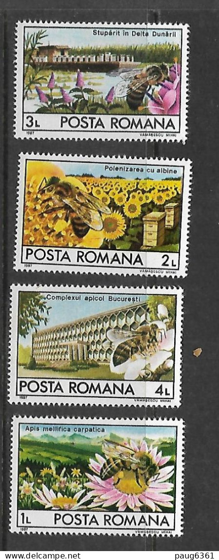 ROUMANIE 1987 ABEILLES  YVERT  N°3771/3774  NEUF MNH** - Abeilles