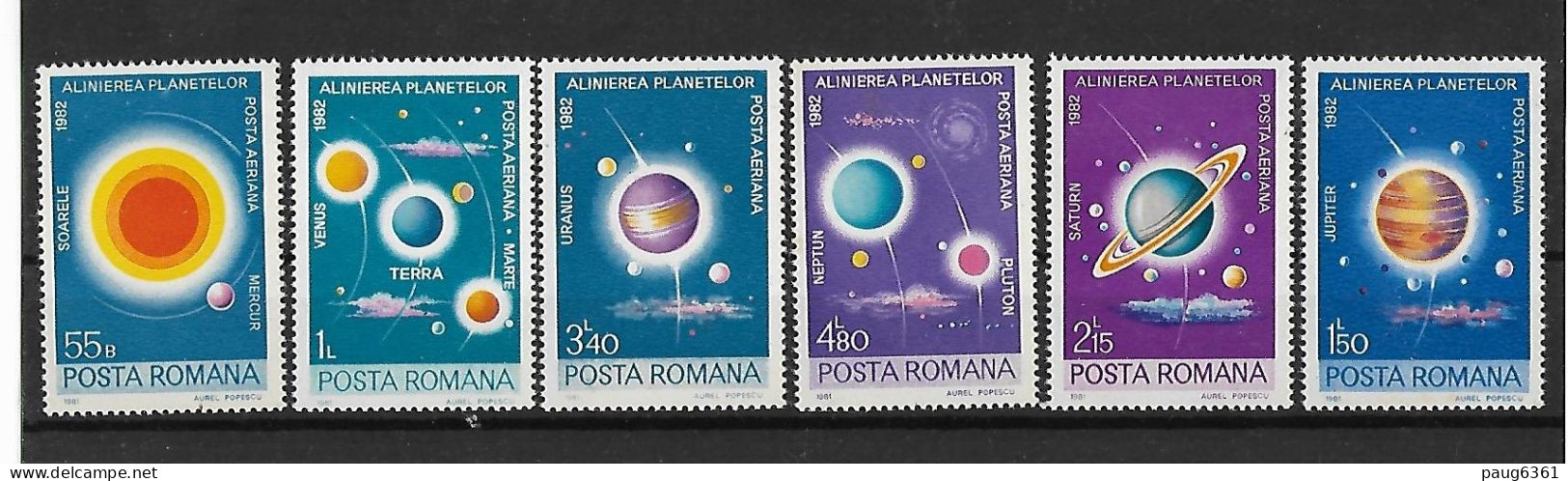 ROUMANIE 1981 PLANETES  YVERT  N°PA 269/274  NEUF MNH** - Astronomy