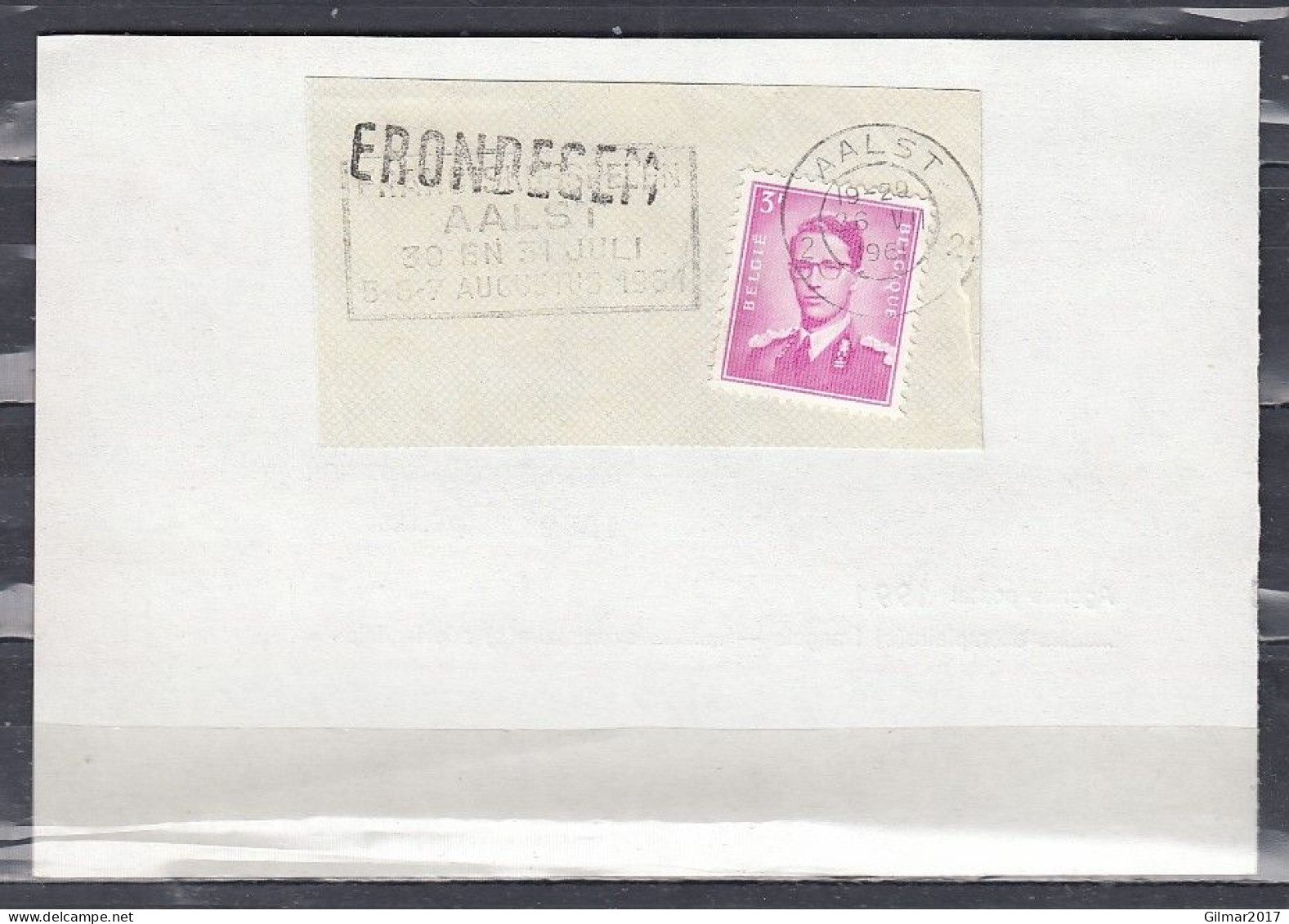 Fragment Van Aalst Met Langstempel Erondegem - Linear Postmarks