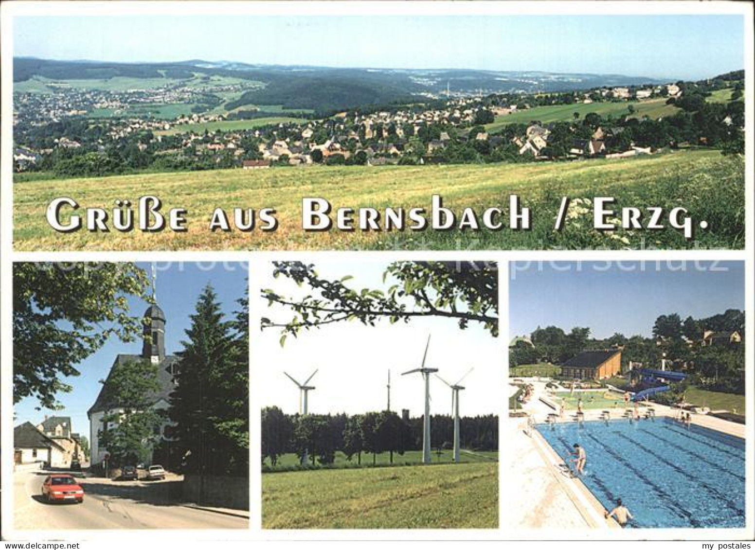 72373314 Bernsbach Kirche Windpark Freibad  Bernsbach - Bernsbach