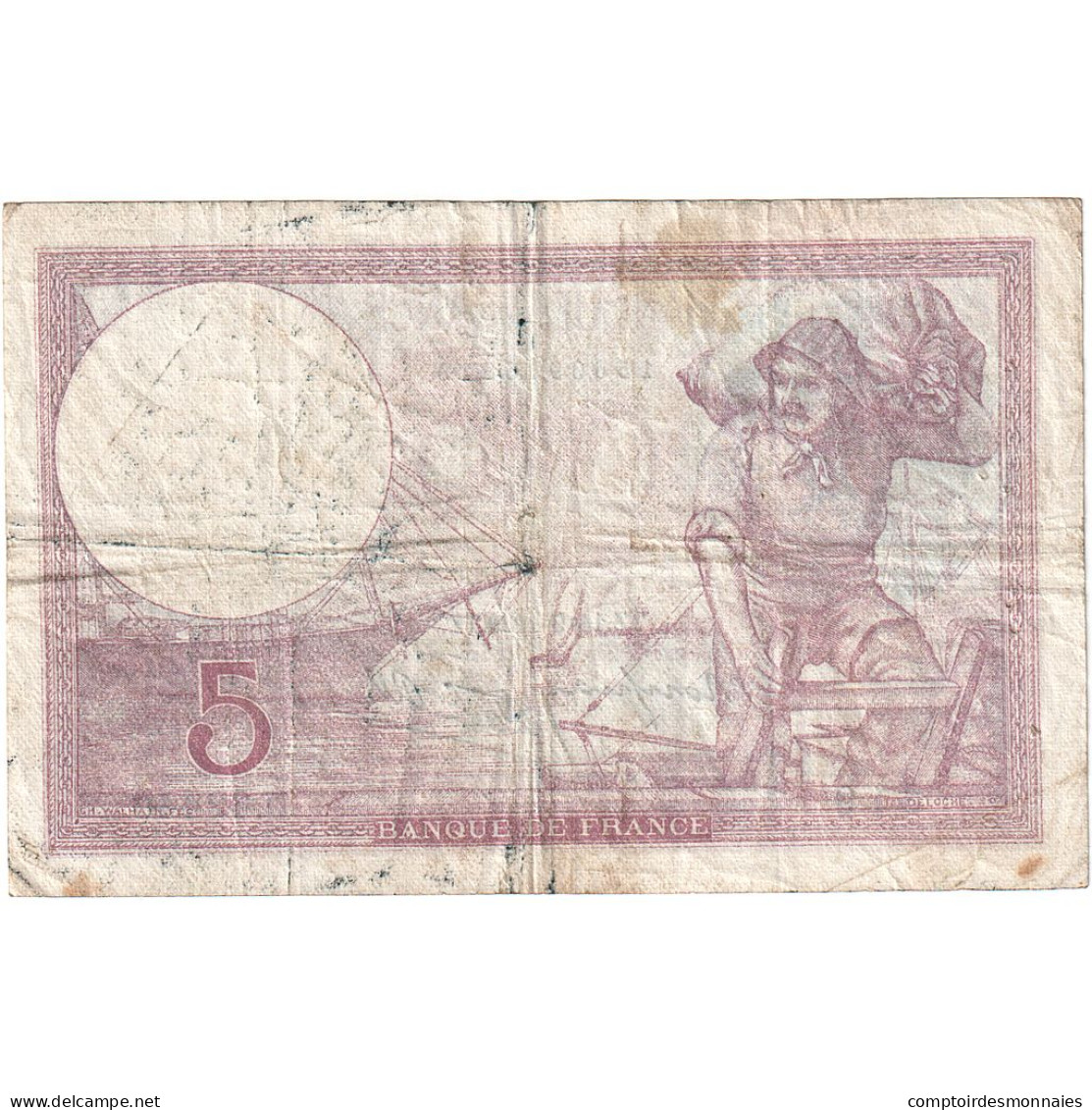 France, 5 Francs, Violet, 1939, D.62440, TB, Fayette:04.08, KM:83 - 5 F 1917-1940 ''Violet''