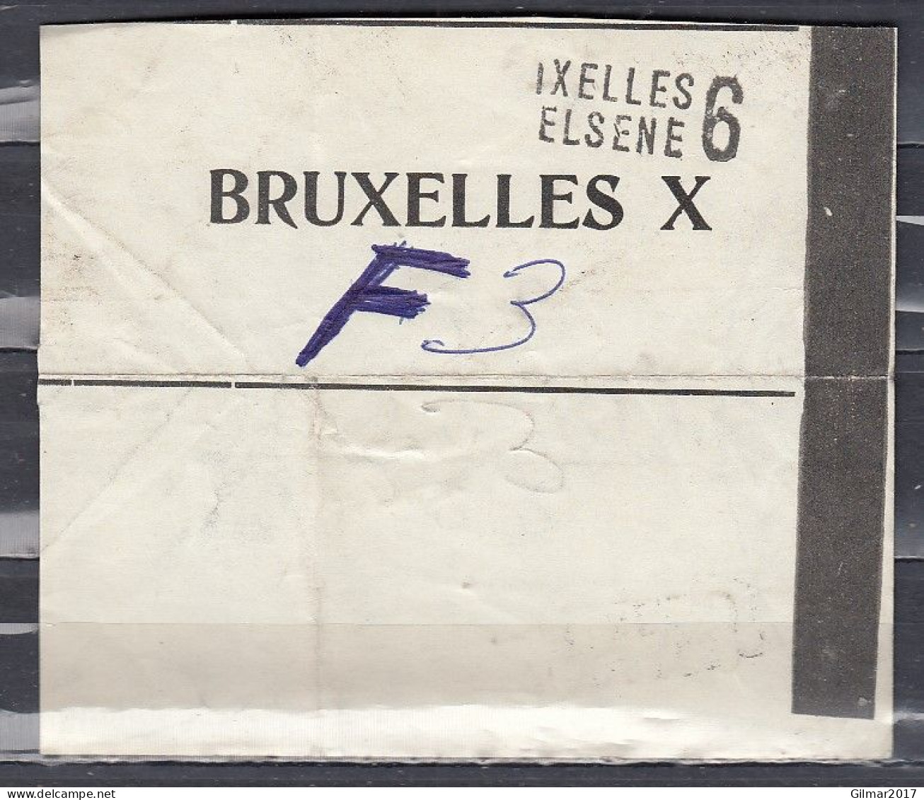 Fragment Van Bruxelles X Met Langstempel Ixelles Elsene 6 - Griffes Linéaires