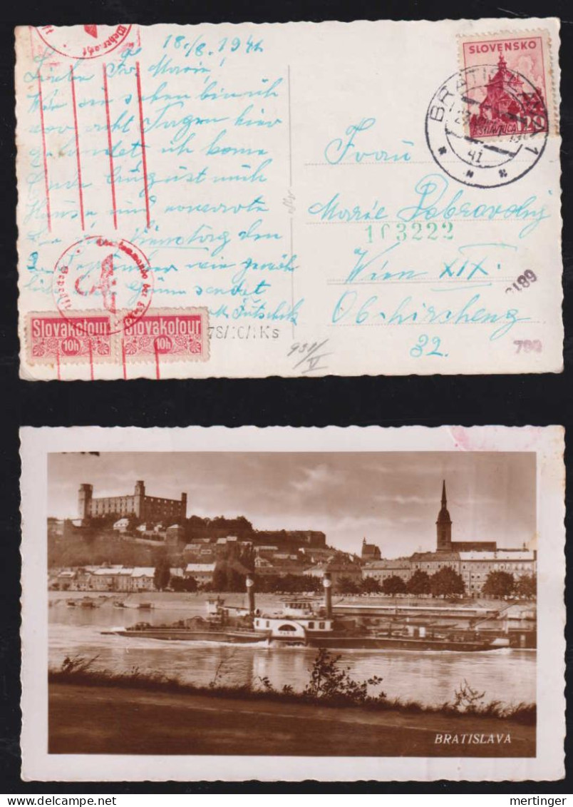 Slowakei Slovakia 1941 Censor Picture Postcard BRATISLLAVA X WIEN Ostmark - Cartas & Documentos