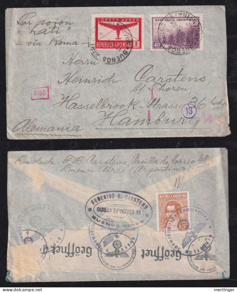 Argentina 1941 LATI Airmail Cover BUENOS AIRES To HAMBURG Germany - Storia Postale