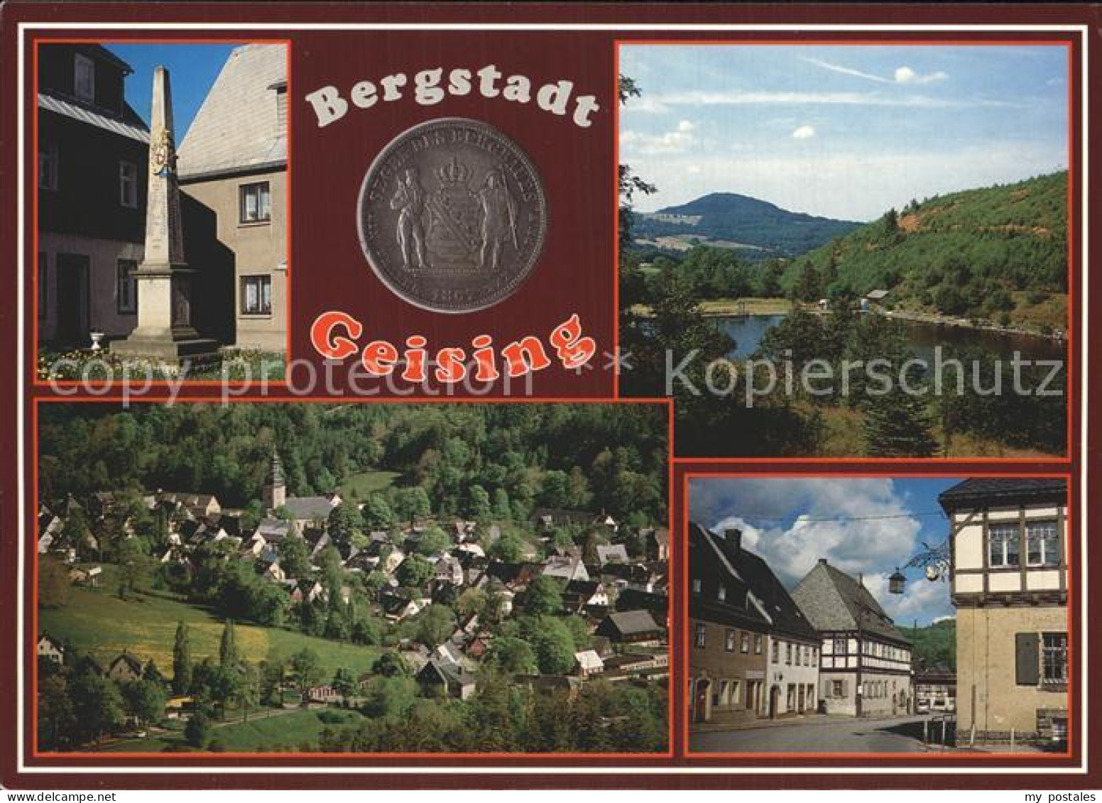 72372110 Geising Erzgebirge Postmeilensaeule Freibad Mit Geisingberg Ortszentrum - Geising