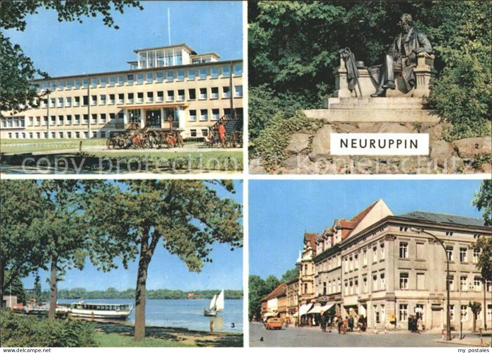 72371487 Neuruppin Poliklinik Fontane Denkmal Karl Marx Strasse Dammpferanlegest - Neuruppin