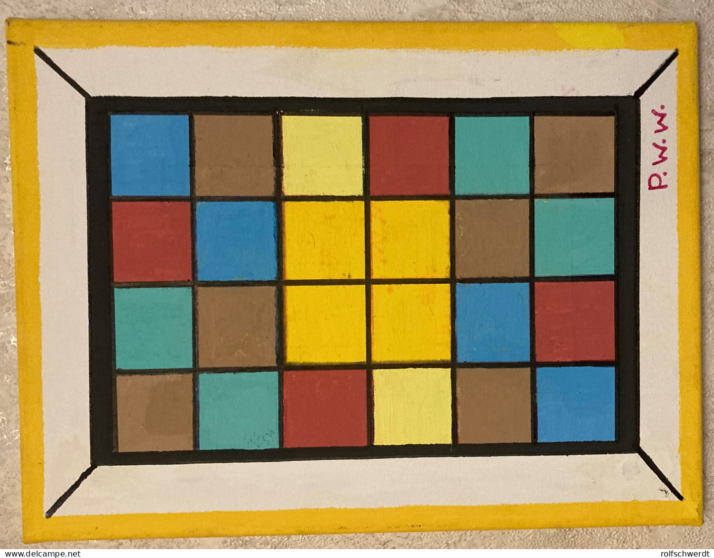 "System In Farbe", Gemälde Auf Leinwand Mit Keilrahmen, Maße 300x400 Mm,  - Andere & Zonder Classificatie