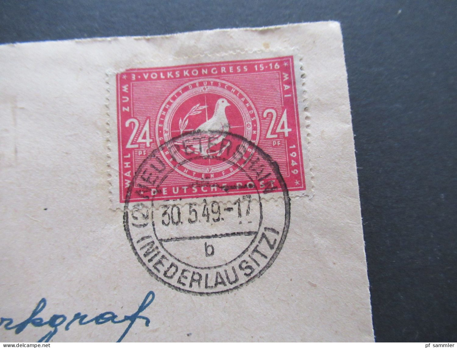 SBZ Nr.232 EF Tagesstempel Neu Petershain (Niederlausitz) Und Landpoststempel Bahnsdorf über Neu Petershain - Brieven En Documenten