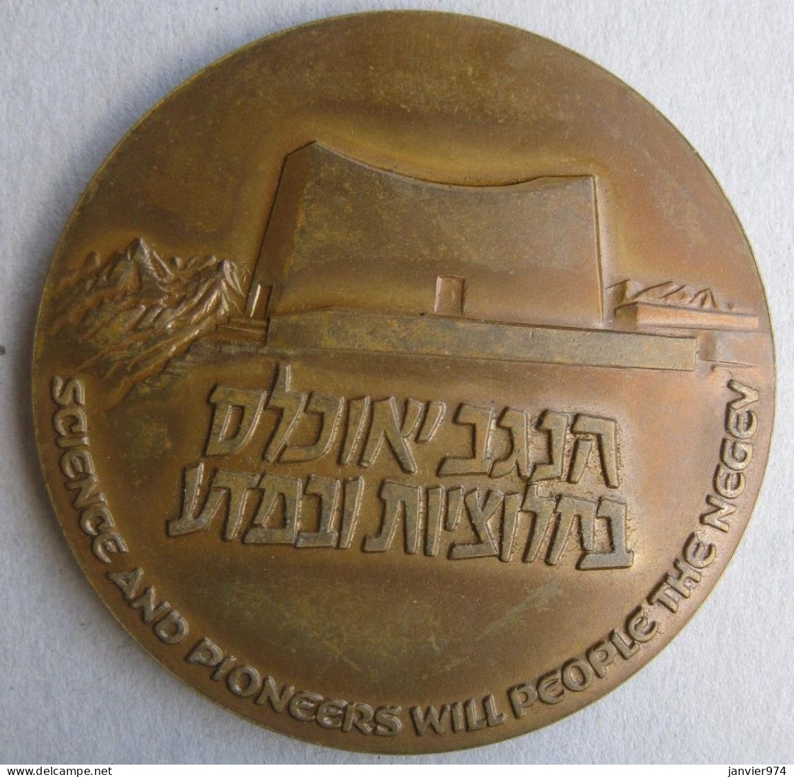 Israël Médaille En Bronze David Ben Gourion 1973. Université Ben-Gourion à Sde Boker - Andere & Zonder Classificatie