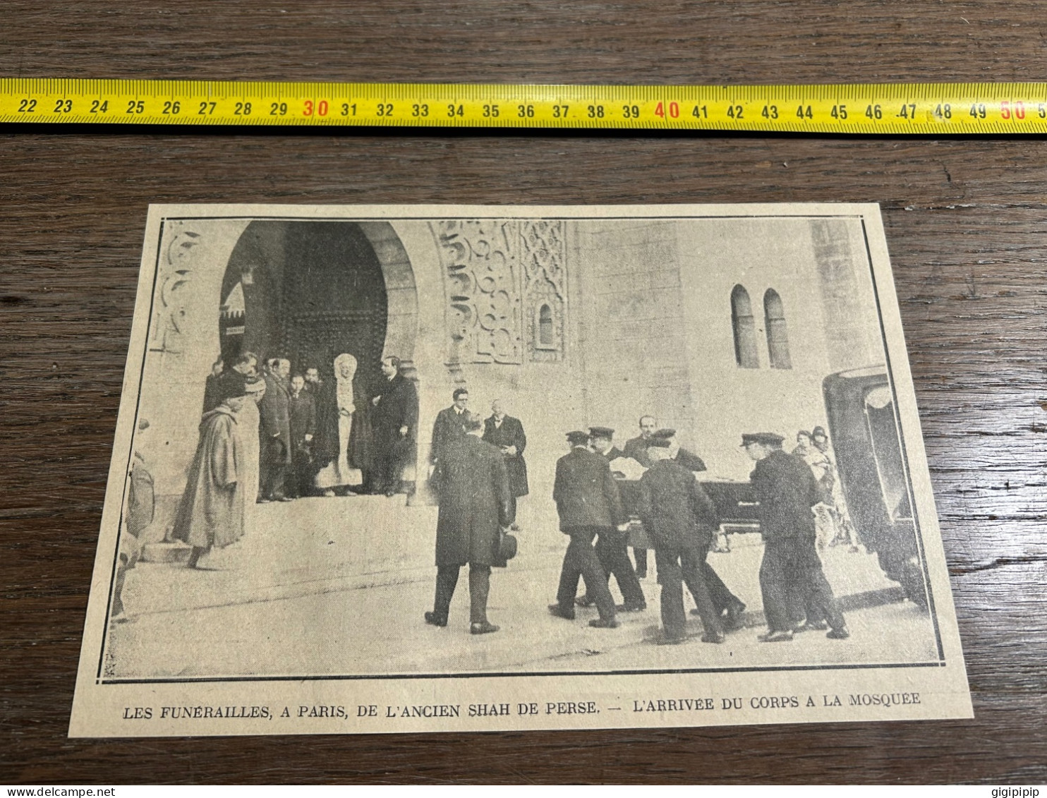 1930 GHI10 FUNERAILLES, A PARIS, DE L'ANCIEN SHAH DE PERSE Ahmed Mirza Mosquée De Paris. - Collections