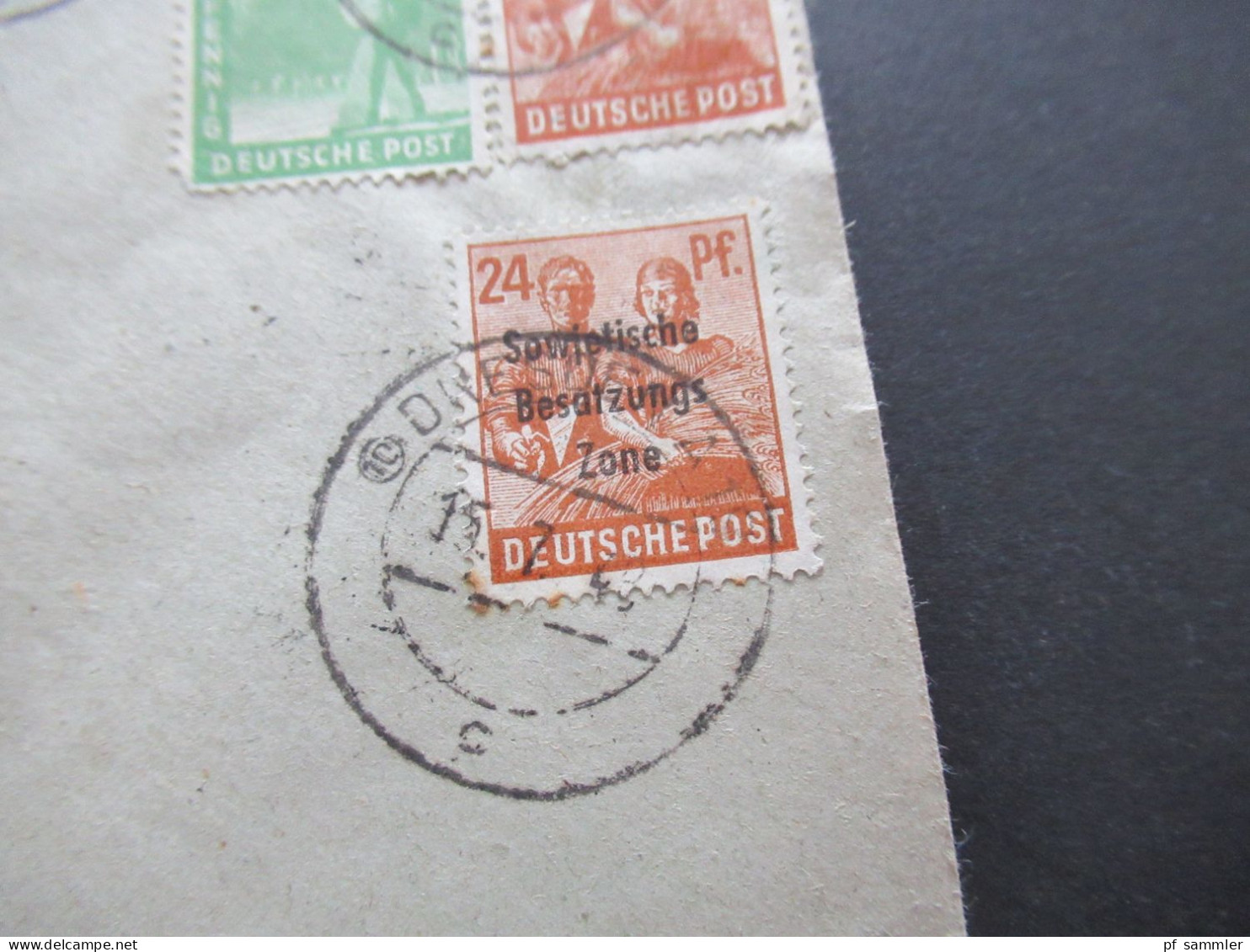 15.7.1948 SBZ MiF Marken Mit Aufdruck Und Kontrollrat Einschreiben Dresden A 19 - Bösperde Westfalen Mit Ank. Stempel - Storia Postale