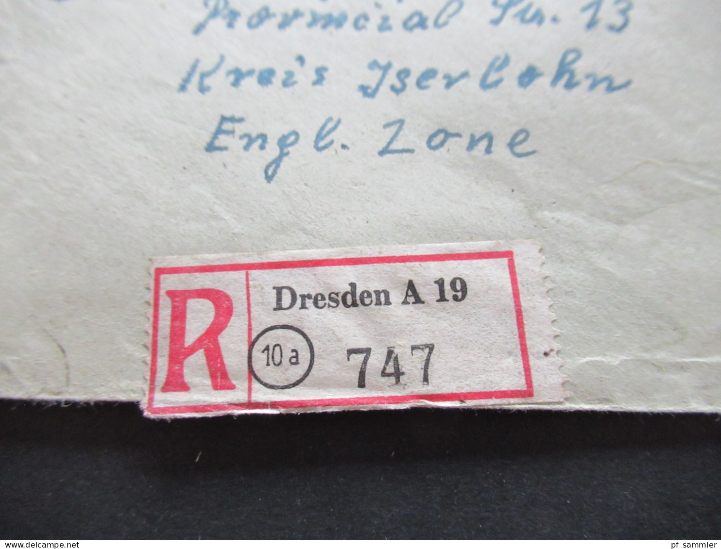 15.7.1948 SBZ MiF Marken Mit Aufdruck Und Kontrollrat Einschreiben Dresden A 19 - Bösperde Westfalen Mit Ank. Stempel - Brieven En Documenten