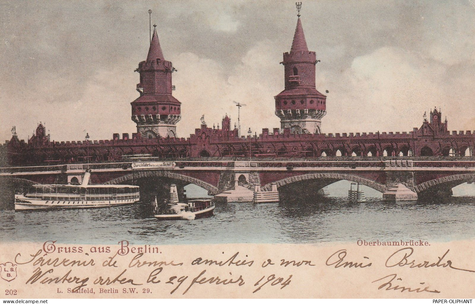 1000 BERLIN - KREUZBERG, Oberbaumbrücke,, 1904 - Kreuzberg