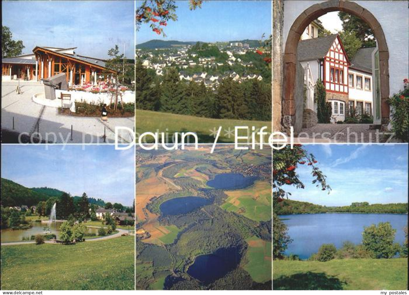 72370271 Daun Eifel Stadttor See Luftaufnahme Maare Daun - Daun