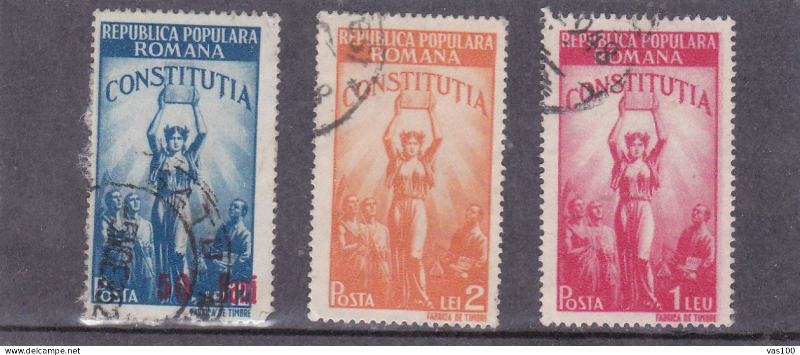 ROMANIA 1948 NEW CONSTITUTION MI No 1118-20 MNH,FINE USED. - Gebraucht