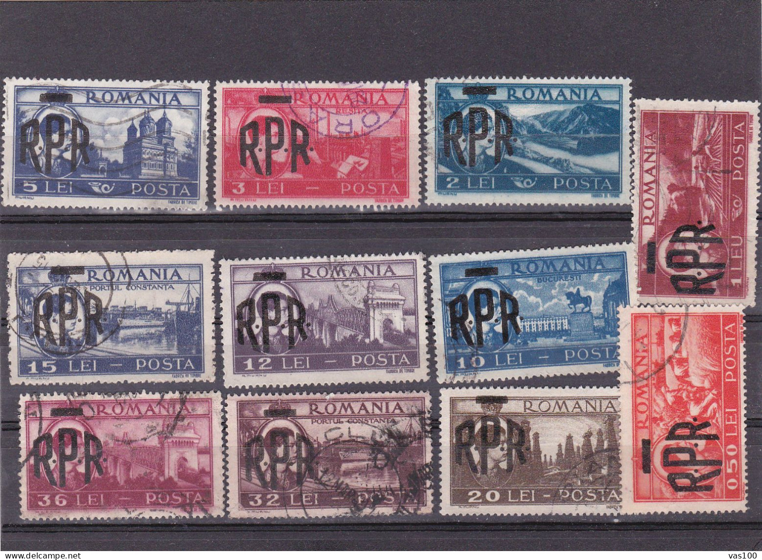 Romania 1948 King Michael, Stamp RPR Overprint,USED FINE,FULL SET - Usado