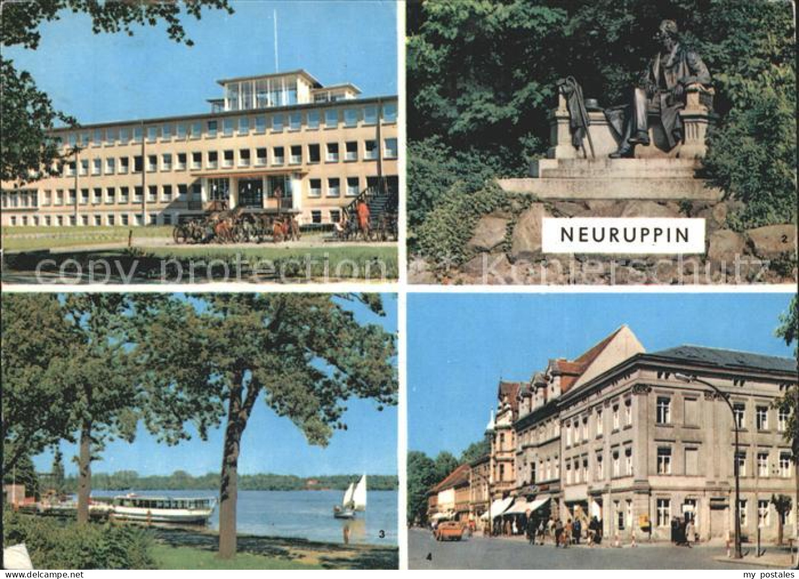 72369145 Neuruppin Poliklinik Fontanedenkmal Karl Marx Strasse Dampferanlegestel - Neuruppin