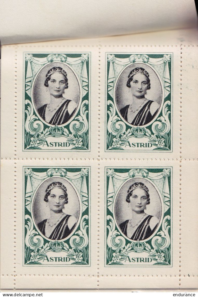 Carnet "Comité Du Monument Français à La Mémoire De S.M. La Reine Astrid De Belgique - 5 Feuillets De 4 Vignettes ** - San Marino