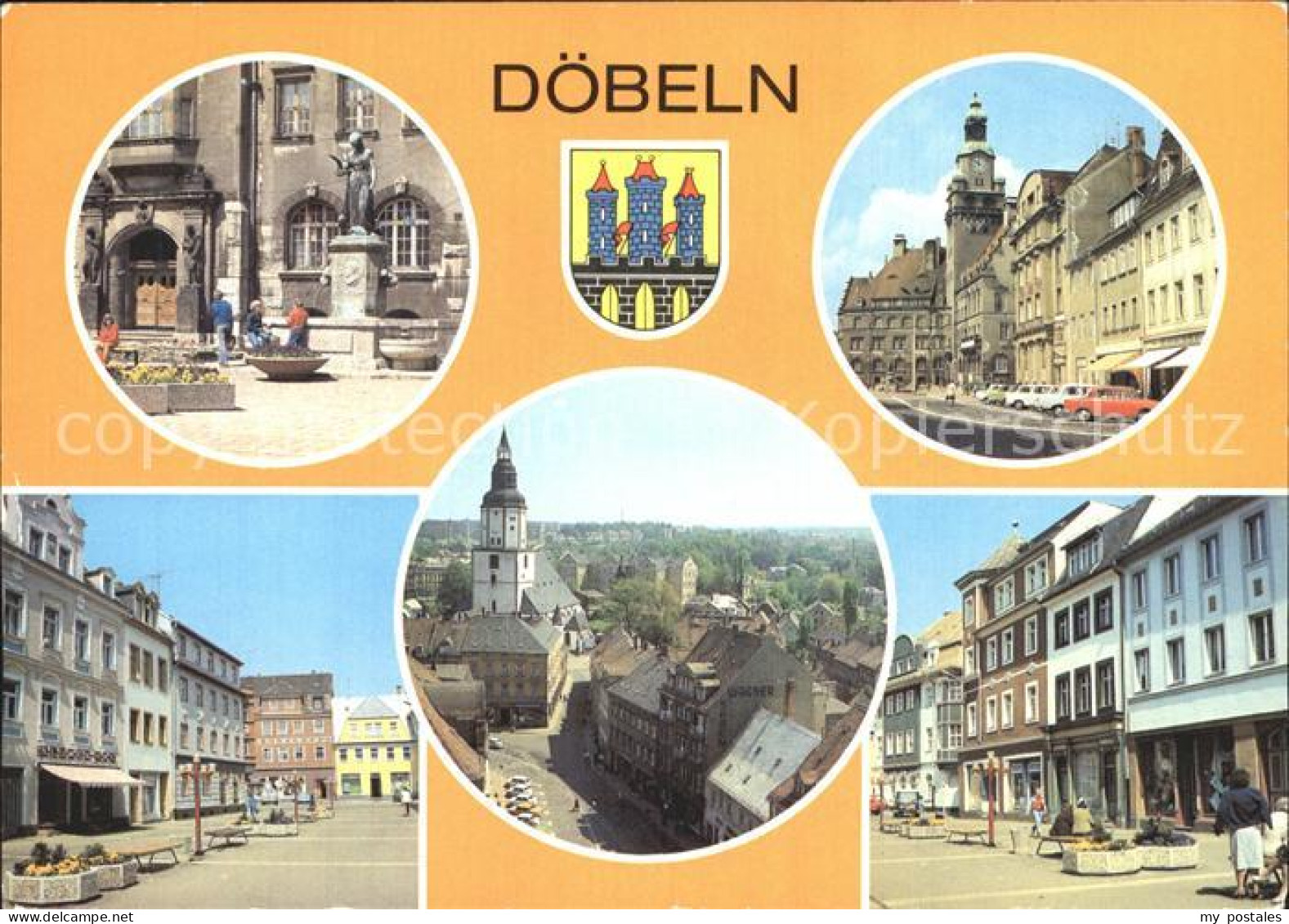 72368822 Doebeln Schlegel Brunnen Rathaus Thaelmann Platz Rathausblick Doebeln - Doebeln