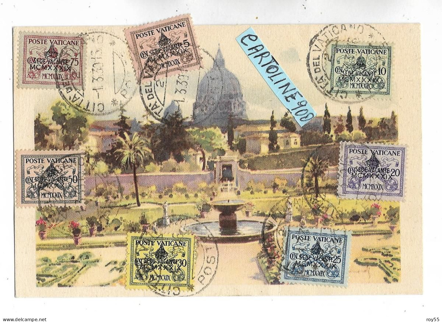 Francobolli Stamps Francobollo Stamp Vaticano Sede Vacante 1939  F D C Su Cartolina First Day Postcard (v.retro) - Covers & Documents