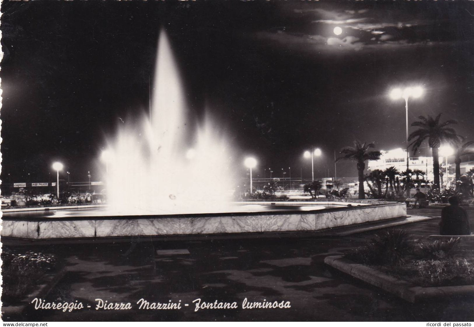 Cartolina Viareggio - Piazza Mazzini - Fontana Luminosa - Viareggio