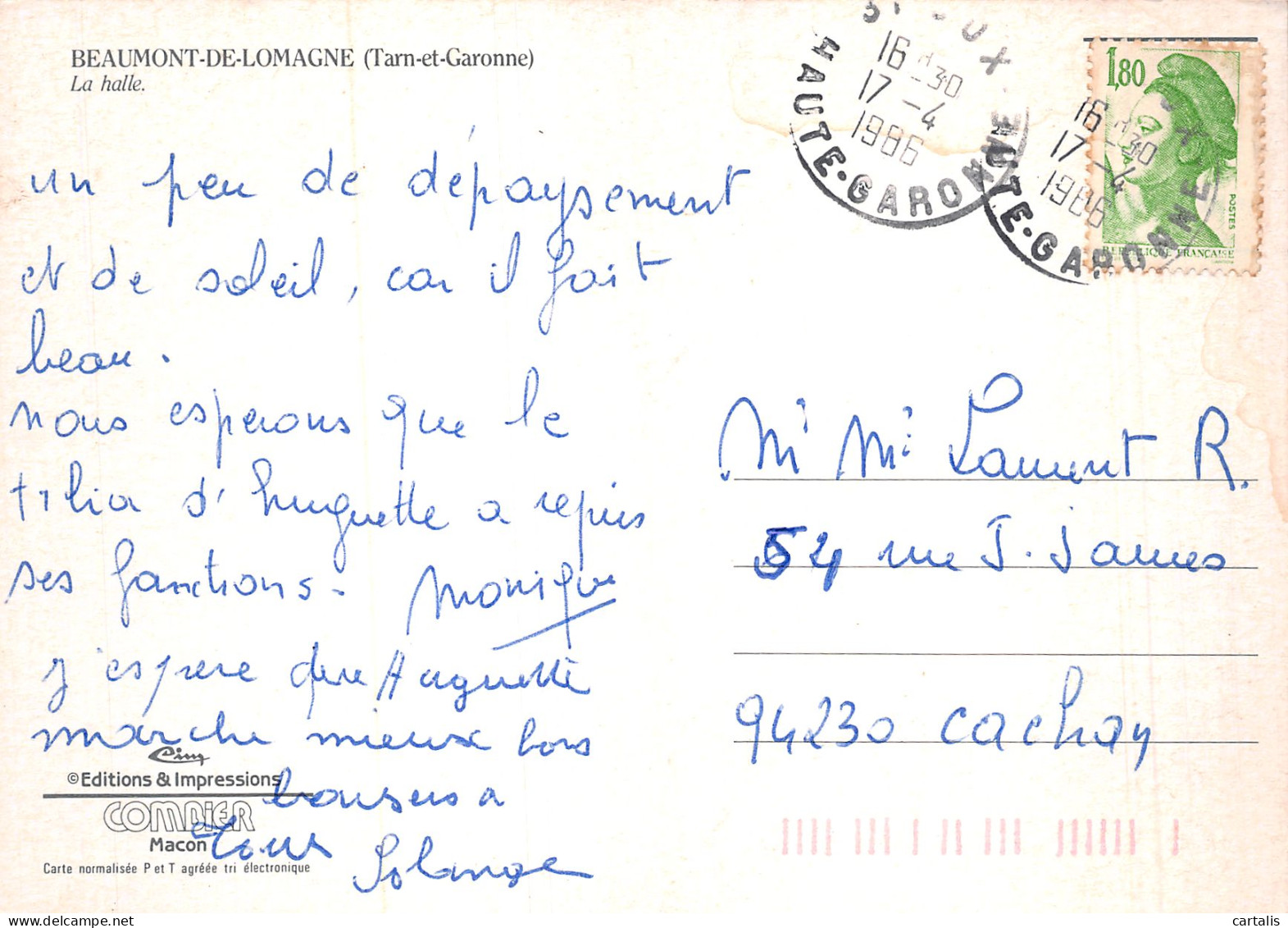 82-BEAUMONT DE LOMAGNE-N°4275-B/0019 - Beaumont De Lomagne