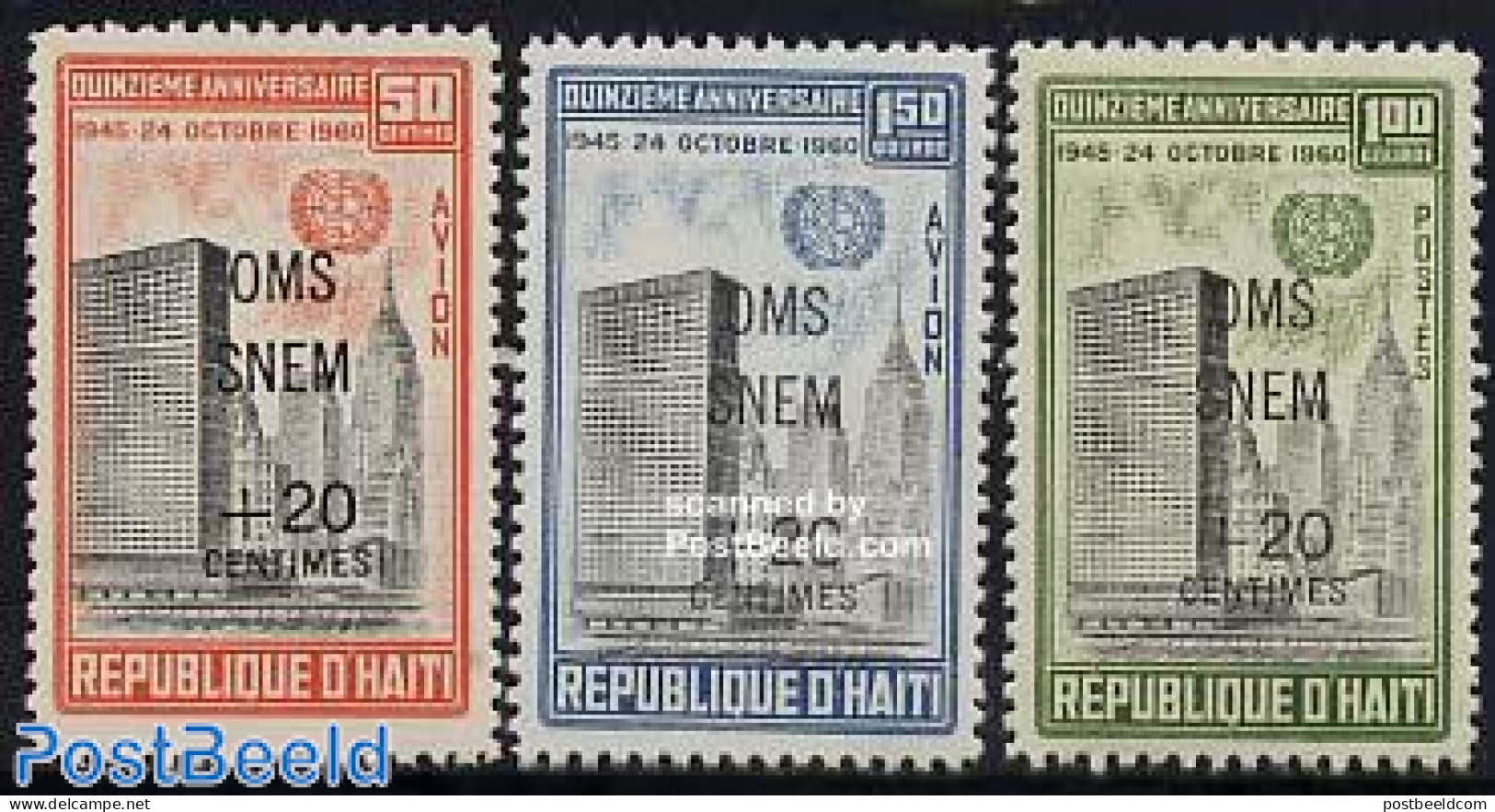 Haiti 1961 UNO, Anti-malaria 3v, Mint NH, Health - History - Health - United Nations - Haiti
