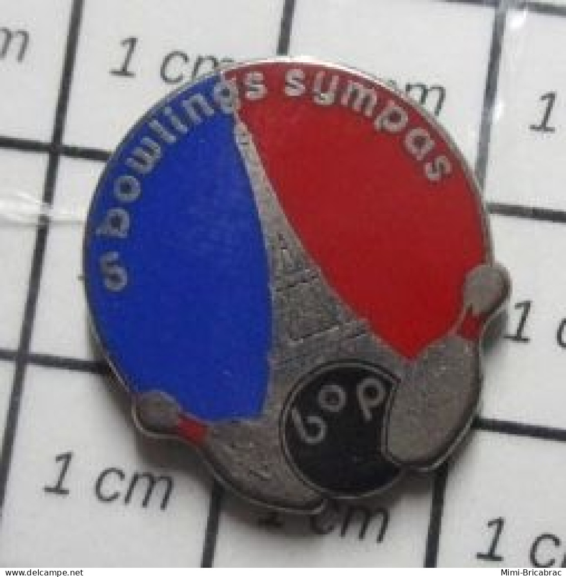 1616B  Pin's Pins / Beau Et Rare / THEME : SPORTS / BOWLING OF PARIS 5 BOWLINGS SYMPAS TOUR EIFFEL - Bowling