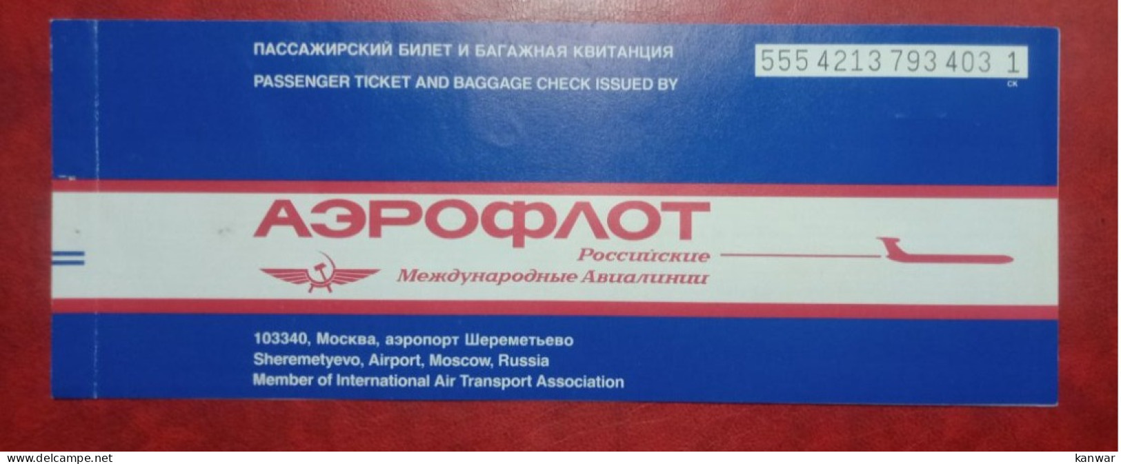 1997 RUSSIAN AIRLINES PASSENGER TICKET AND BAGGAGE CHECK - Billetes