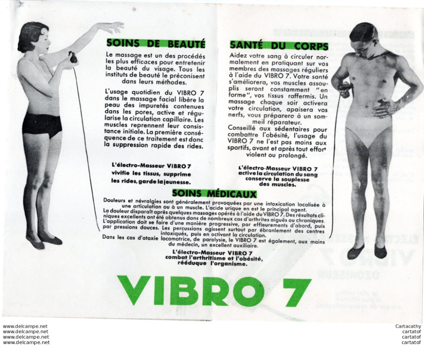 VIBRO 7 . Electro Vibro Masseur Ozoniseur . PLAIRE , GUERIR .  - Publicités