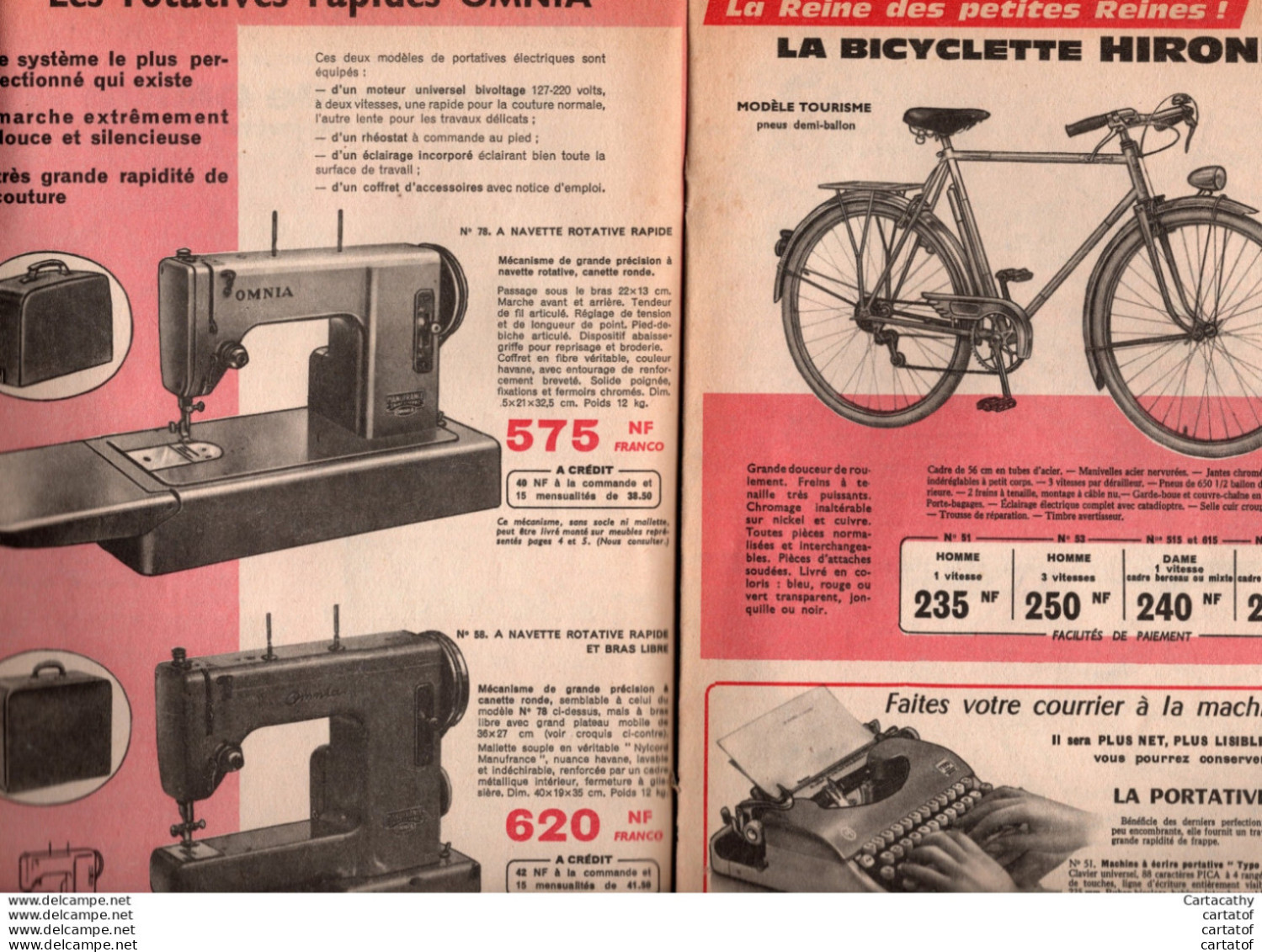 L'affaire MANUFRANCE Du Mois Février 1963  Fusil PERFEX, Carabines REINA , Machines OMNIA Bicyclette HIRONDELLE ... - Publicités