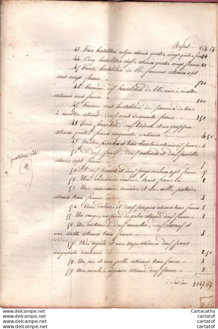 Quittance De 1879 Par François AUCAIGNE De DOMPIERRE LES ORMES à F. MURARD Et JM MURARD . Notaire PONDEVAUX - Manuscripts