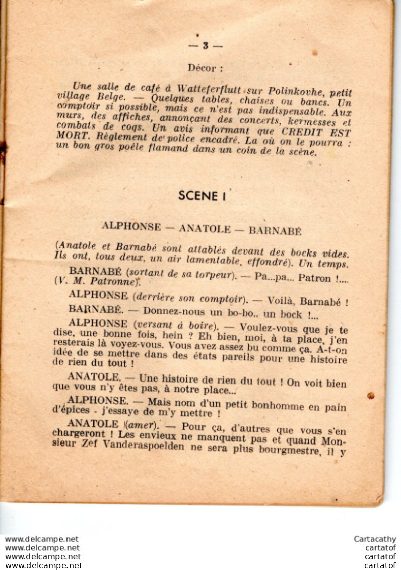 LE DOCTEUR ZEF A LA COLIQUE .  Jean Des MARCHENELLES Et L. VAN DER HAEGHE . "Votre Théatre" LILLE . - Andere & Zonder Classificatie