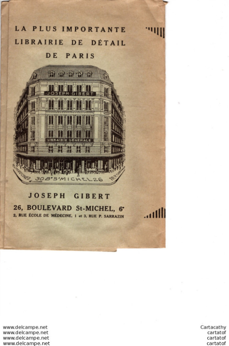 Protège Cahier  LIBRAIRIE JOSEPH GIBERT à PARIS .  N° 228 - Schutzumschläge