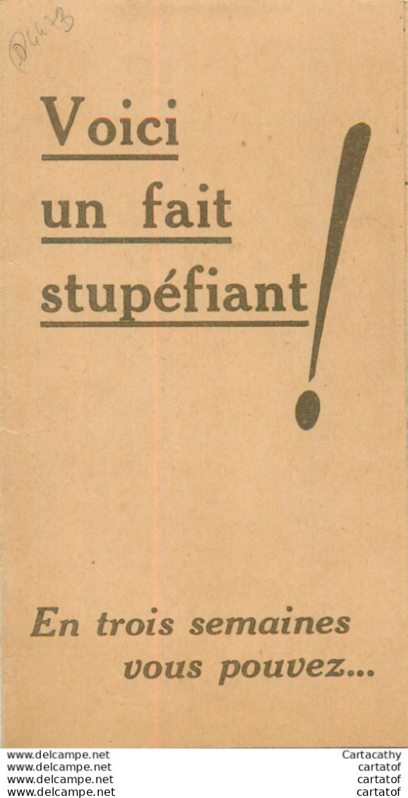 Dépliant Publicitaire Pour INSTITUT LINGUAPHONE à PARIS .  Aavec Carte-réponse . Parler Angalis En 3 Semaines ! ... - Publicités