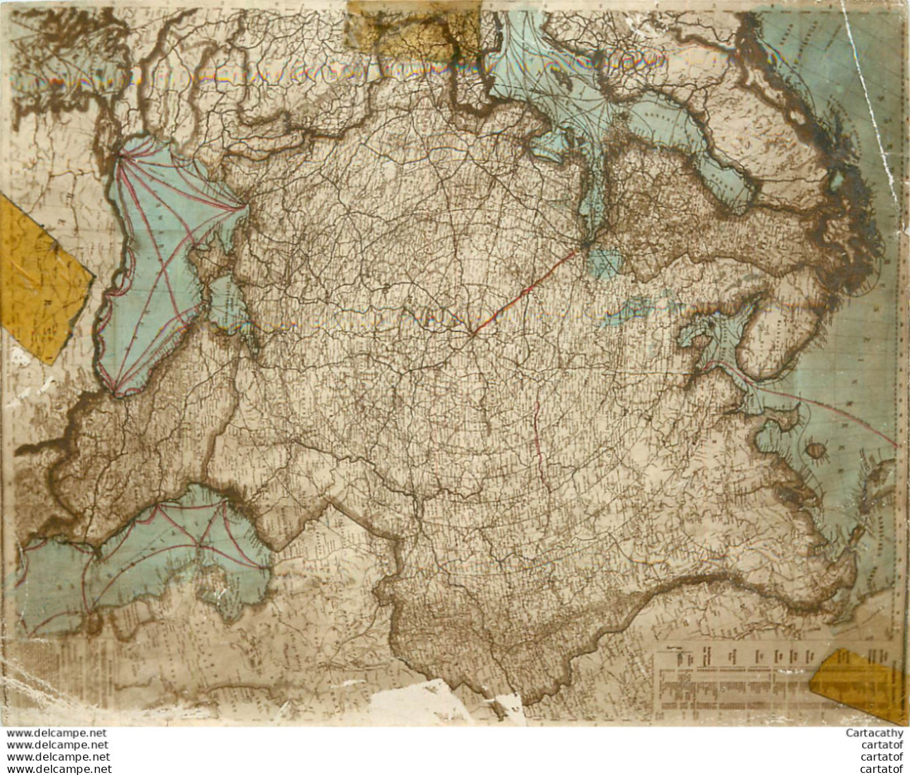 Carte Du Vol En Ballon De Charles GILBERT MOSCOU-St-PETERSBOURG E, 1912 .  - Topographical Maps