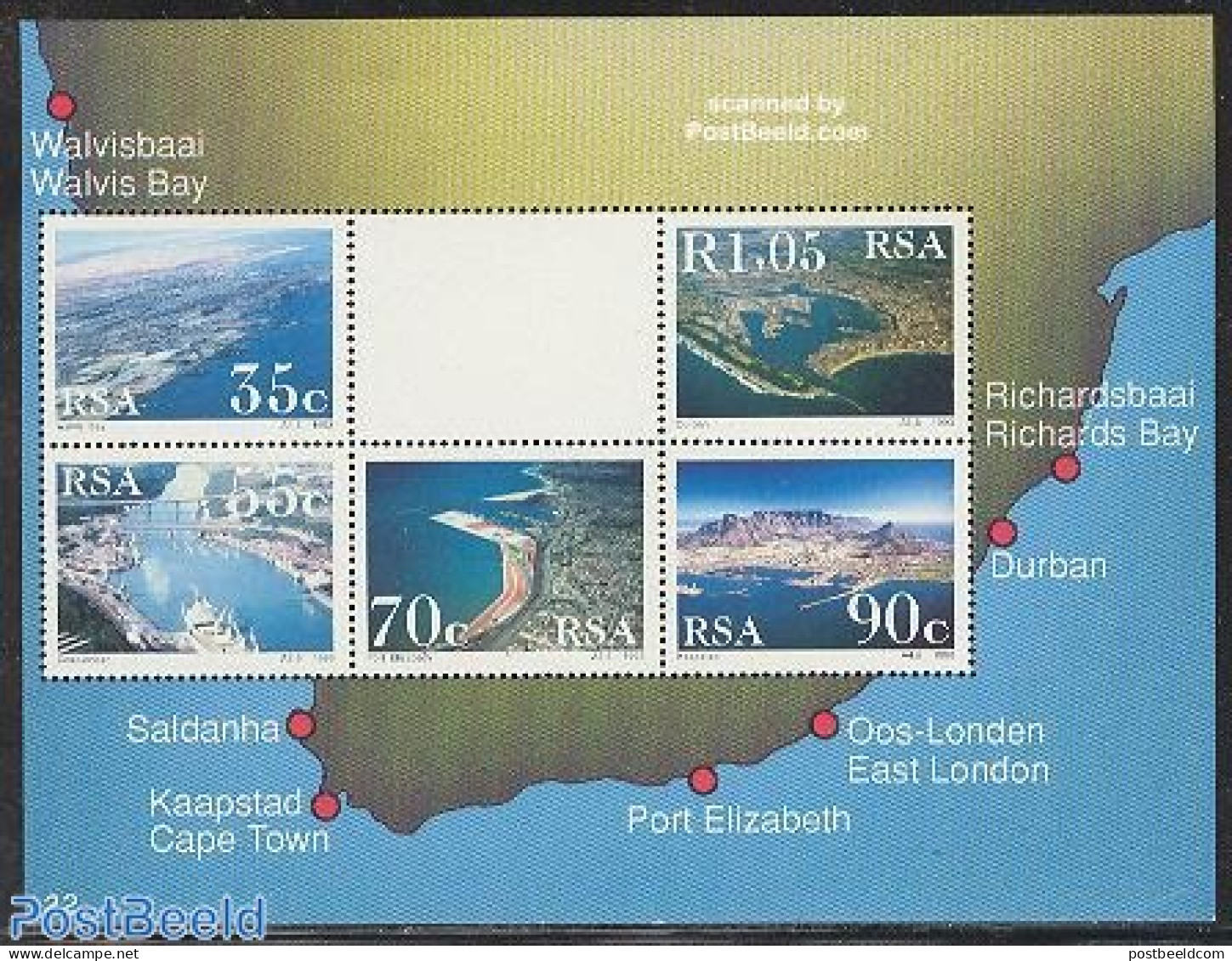 South Africa 1993 Harbours S/s, Mint NH, Transport - Ships And Boats - Unused Stamps