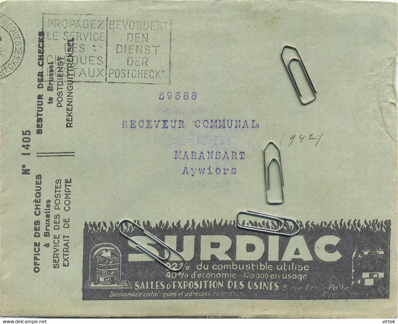 Old Envelope With Publicité : Mechelen :Aeroxon RAXON :bestrijdt Ratten-mort Aux Rats //verso Forest- Vorst : SURDIAC - Covers